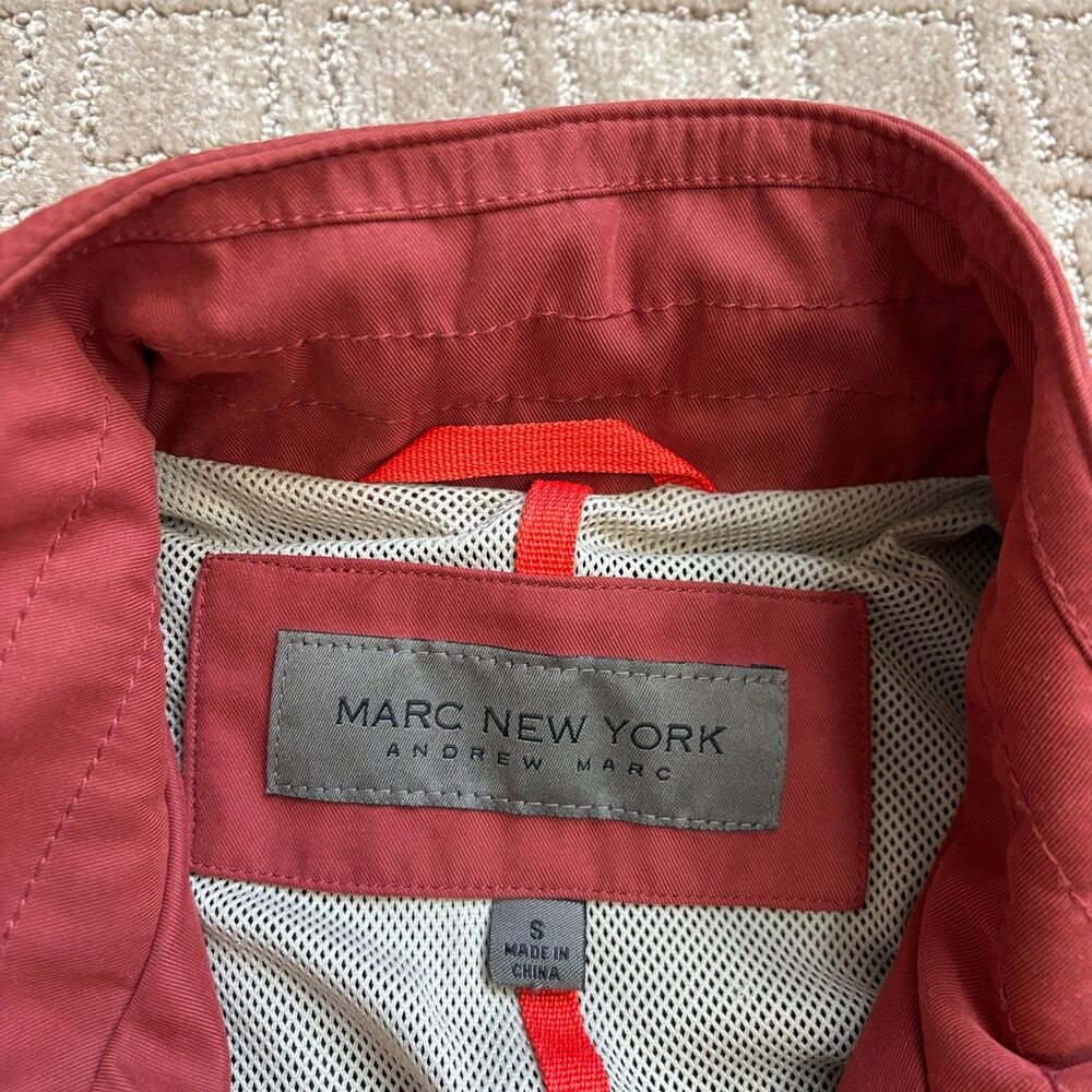 Marc New York Nylon Jacket Mens Small Burnt Red Full Zip Classic Outdoor Pockets - Picture 3 of 9